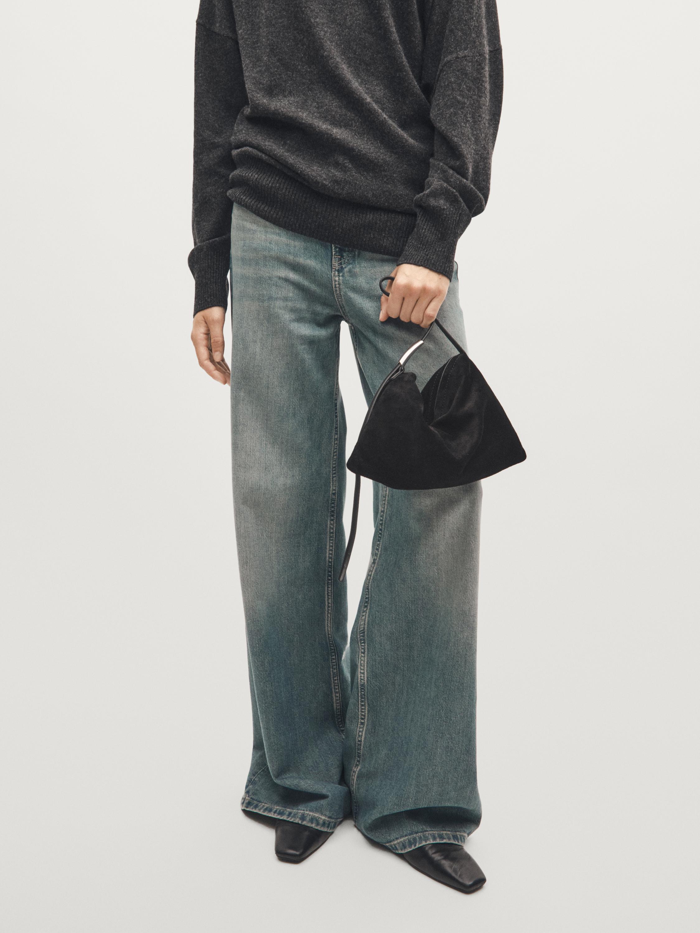 Small split suede leather bag